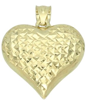 Złota Zawieszka wypukłe serce 375 – tłoczony wzór, efektowny połysk.jpg