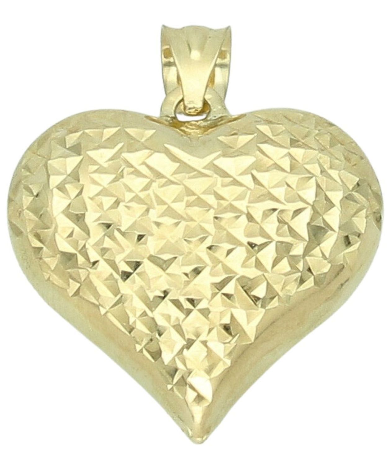 Złota zawieszka wypukłe serce 375 – tłoczony wzór, efektowny połysk Au.jpg