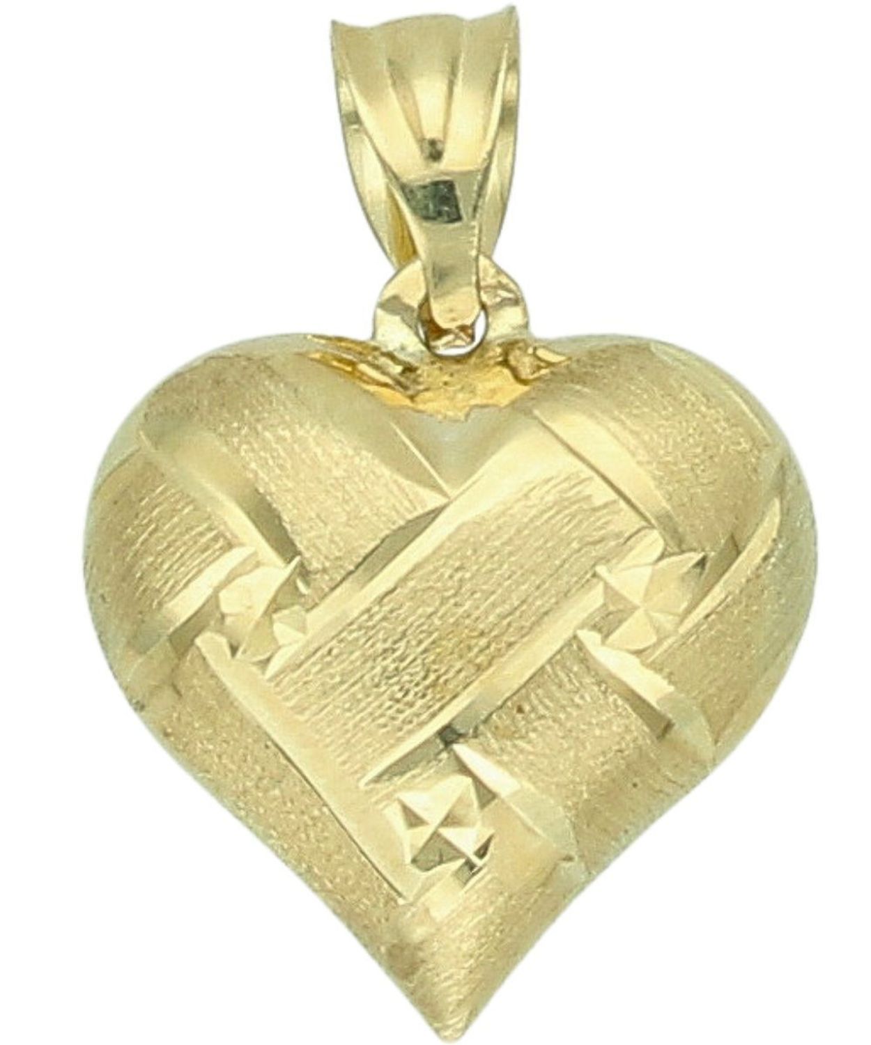 Złota zawieszka wypukłe serce 375 – zdobione wzorem, elegancki połysk.jpg