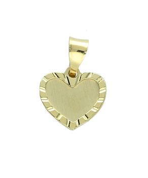 Złota zawieszka serce 375 – gładkie, matowe wnętrze, grawerowany brzeg Au.jpg
