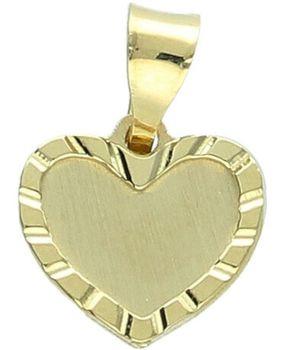 Złota zawieszka serce 375 – gładkie, matowe wnętrze, grawerowany brzeg.jpg