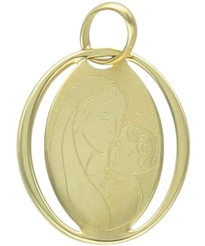 Złota zawieszka medalik z Matką Boską owalny 375 – religijna.jpg