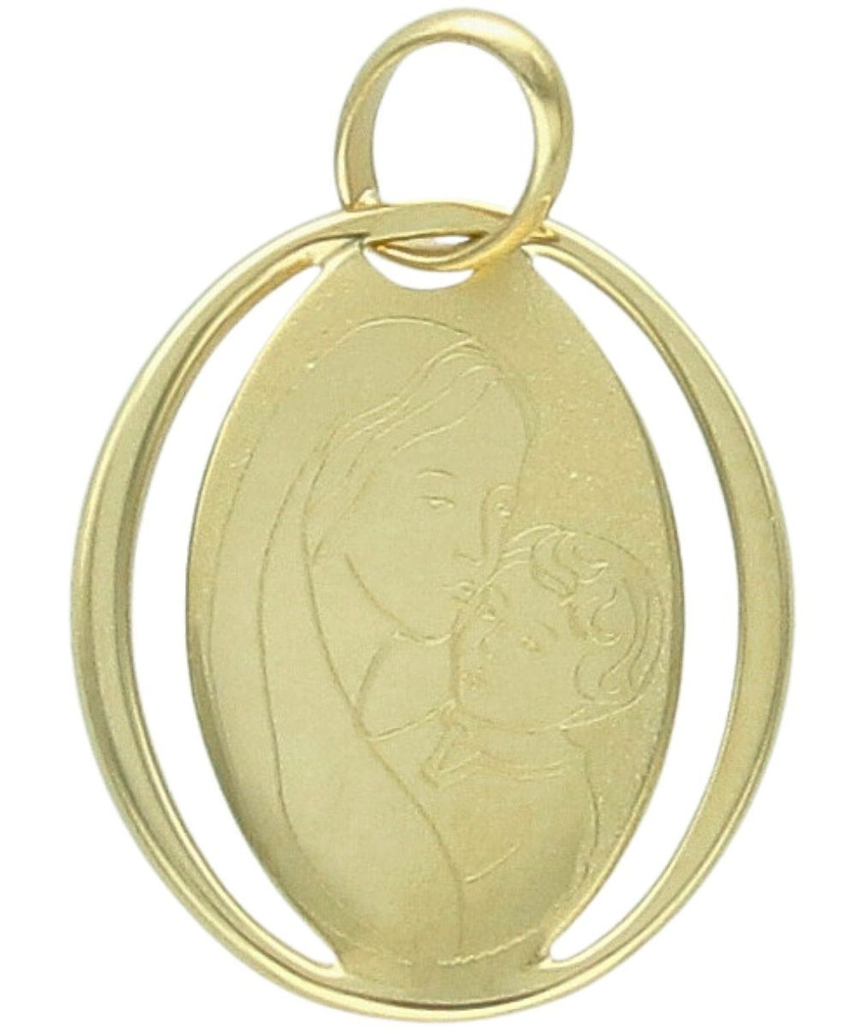 Złota zawieszka medalik z Matką Boską owalny 375 – religijna.jpg
