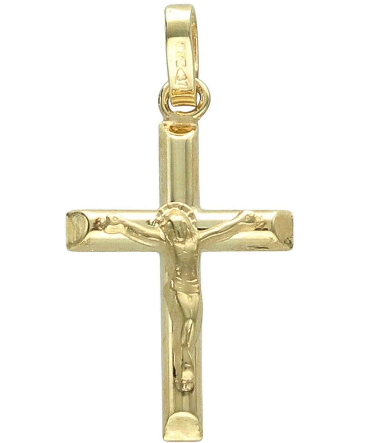 Złota zawieszka krzyżyk z wizerunkiem Jezusa 375.jpg