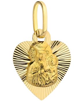 Złoty medalik 375 Matka Boska – żółte złoto 12 mm, pamiątka religijna.jpg