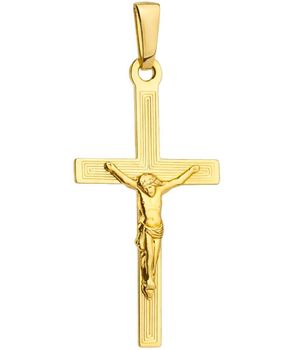 Złoty krzyżyk 375 żółte złoto – zawieszka na chrzest, komunię, bierzmowanie.jpg