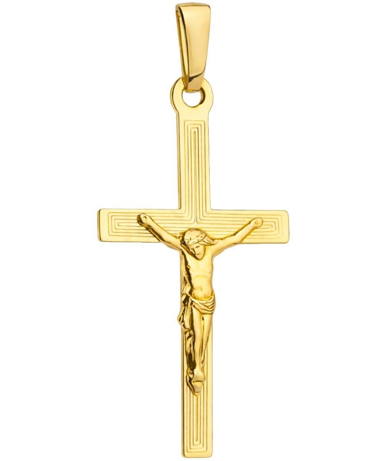 Złoty krzyżyk 375 żółte złoto – zawieszka na chrzest, komunię, bierzmowanie.jpg