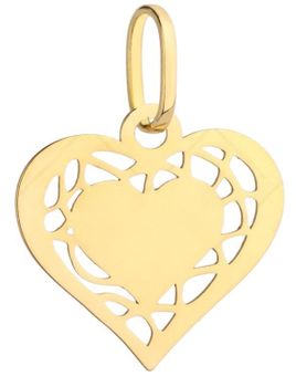 Złota zawieszka serce ażurowe z gładkim sercem 585 – 0,50 g.jpg