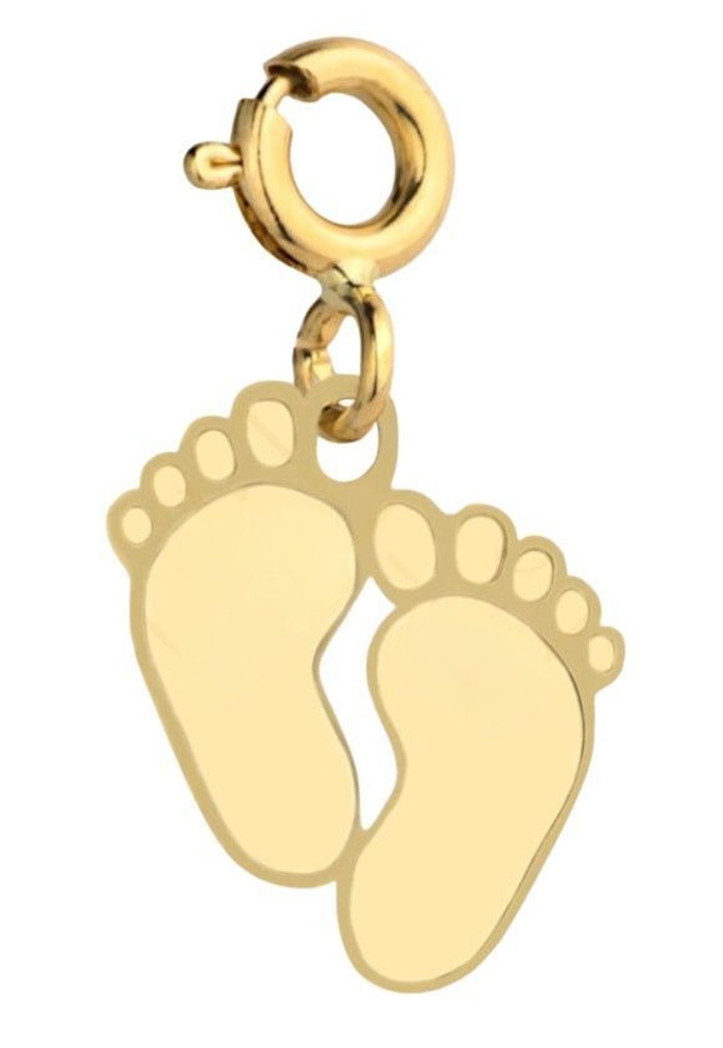 Złota zawieszkacharms stópki 585 – charms z karabińczykiem 18 mmffd.jpg