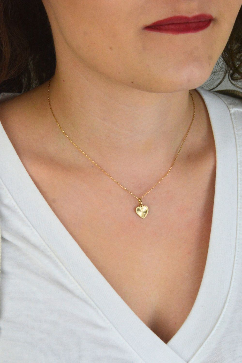 Złota zawieszka diamentowane serce w gładkiej oprawie 585 – 10 mm.jpg