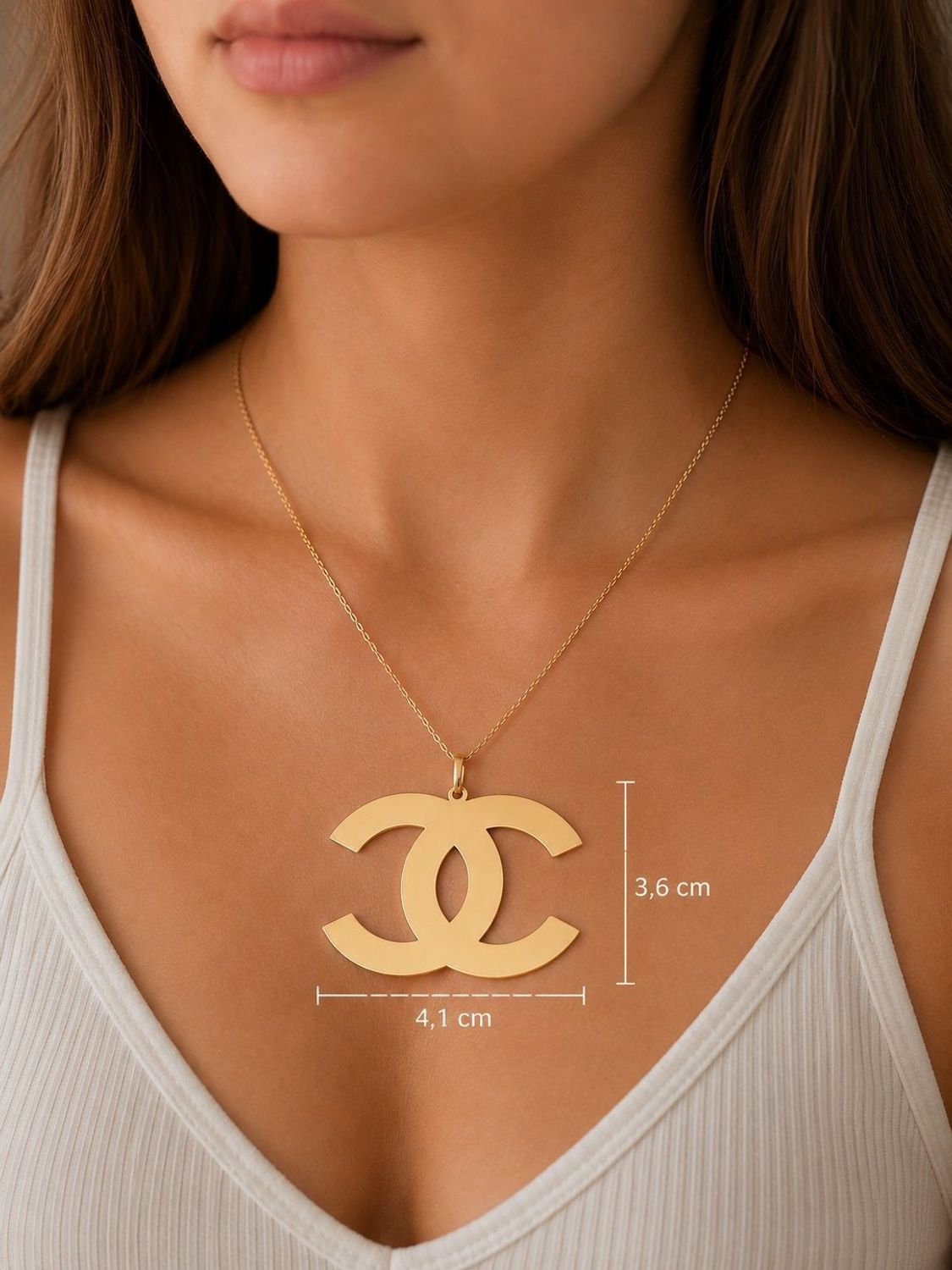 Złota zawieszka Chanel 585 duża 4,1 cm OUTLET DIA-ZAW-12941-585.jpg