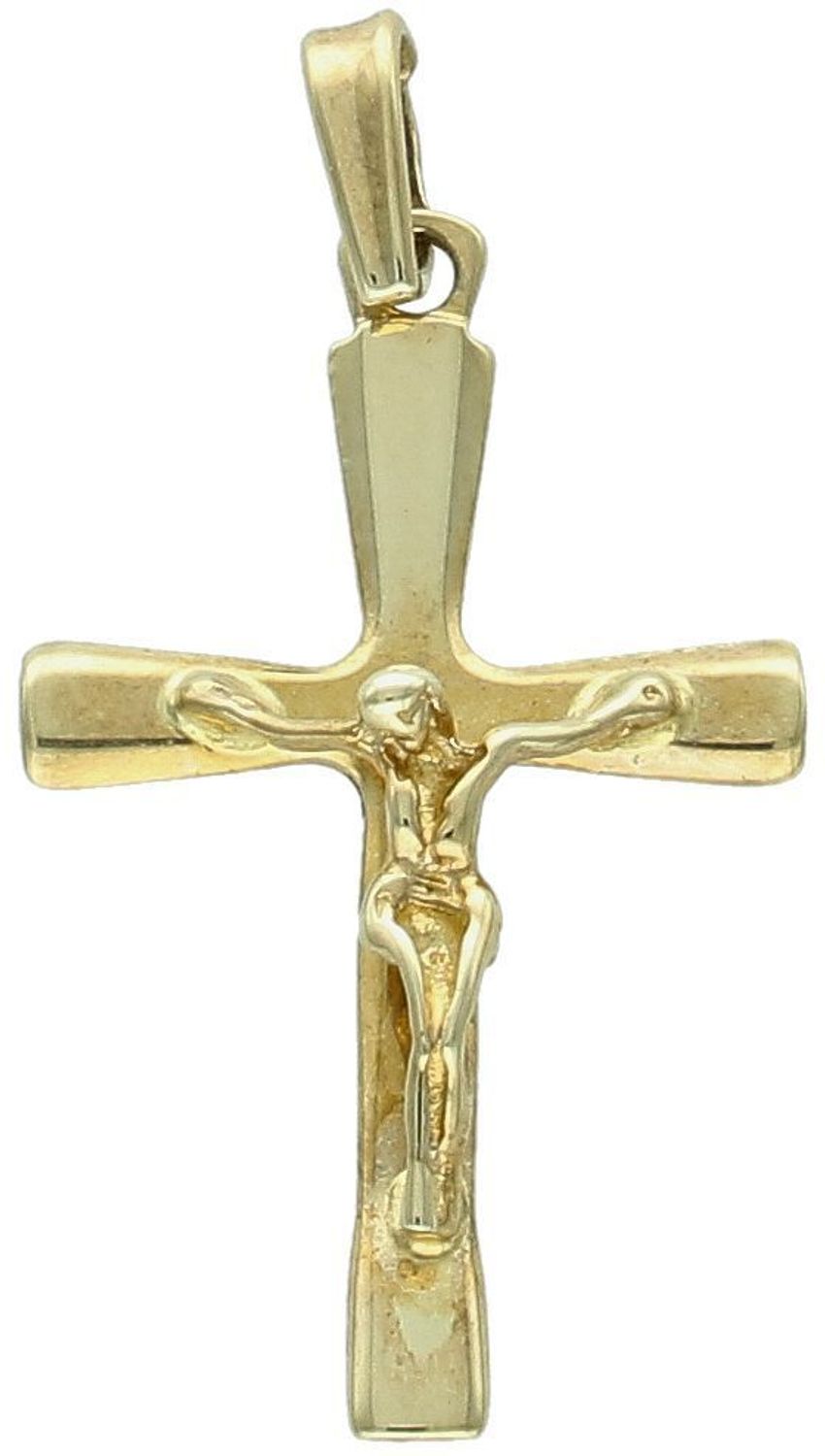 Złota zawieszka krzyżyk z wizerunkiem próba 333, DIA-ZAW-1484-333. Biżuteria została wykonana z największą starannością i dbałością o każdy detal i szczegół. 1.jpg