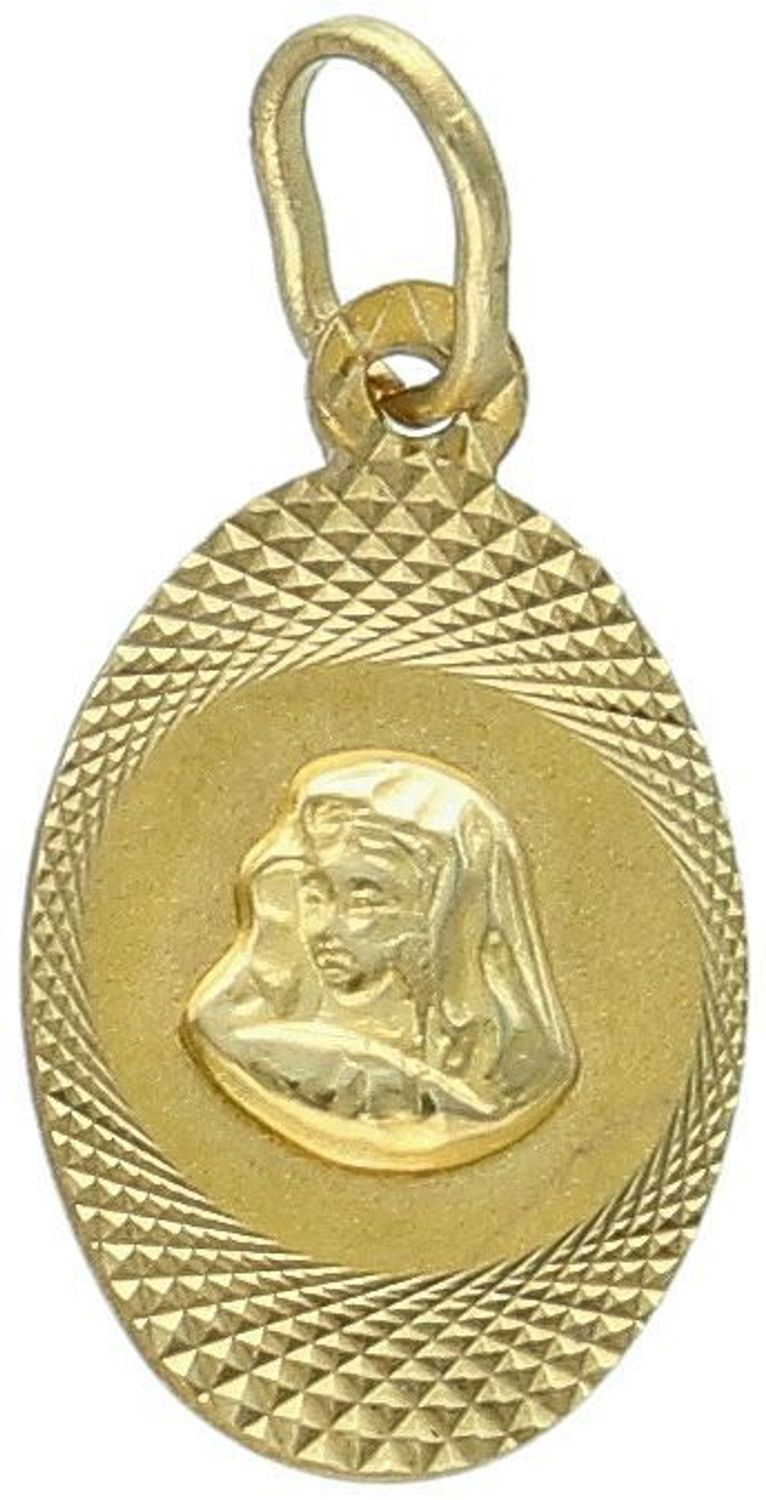 Zawieszka złota grawerowany medalik Matka Boska próba 333, DIA-ZAW-1493-333. Złota zawieszka 333 medalik z wizerunkiem Matki Boskiej. Medalik będący wspaniałą pamiątką i prezentem z okazji 1.jpg