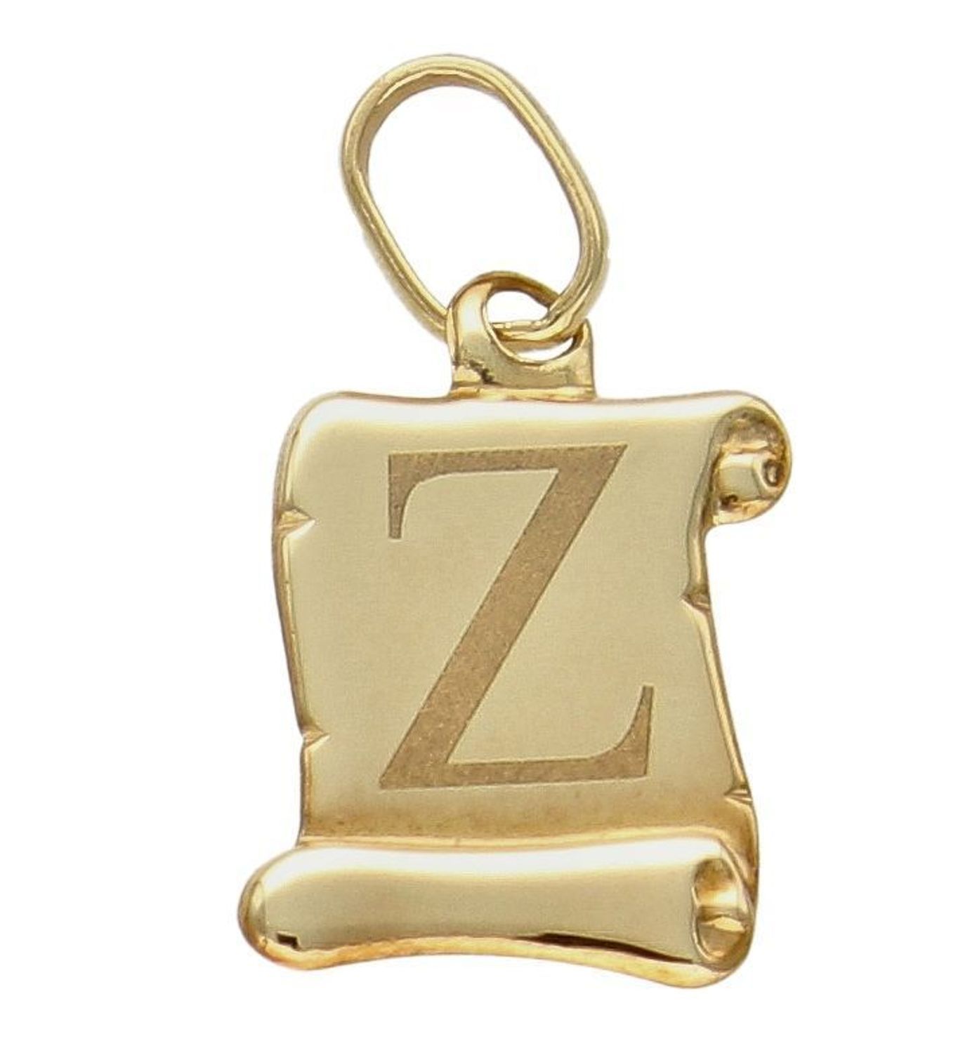 Złota zawieszka damska literka  Z 333 Literka Z na papirusie DIA-ZAW-1518-333   Wisiorek z literka do łańcuszka.  Zawieszka złota do łańcuszka literka H. Literka zawieszka idealny pomysł na prezent..jpg