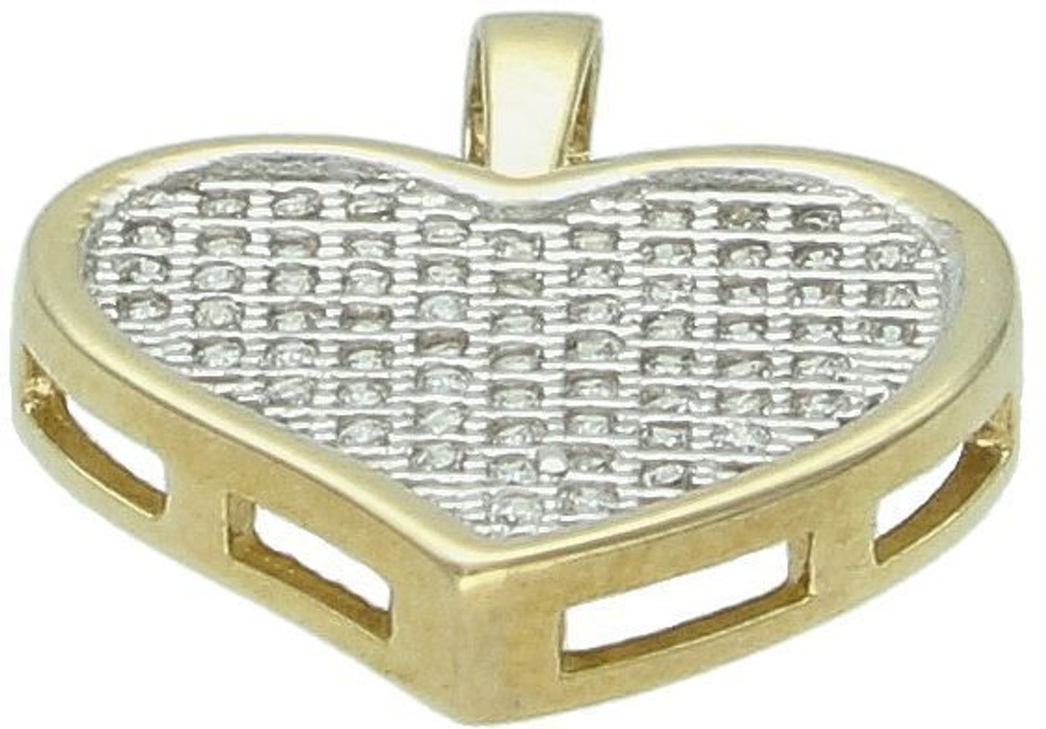 Zawieszka złota serce z cyrkoniami białymi próba 333, DIA-ZAW-1533-333 Elegancka zawieszka w kształcie sercaOzdobiona pięknymi białymi cyrkoniami1.jpg