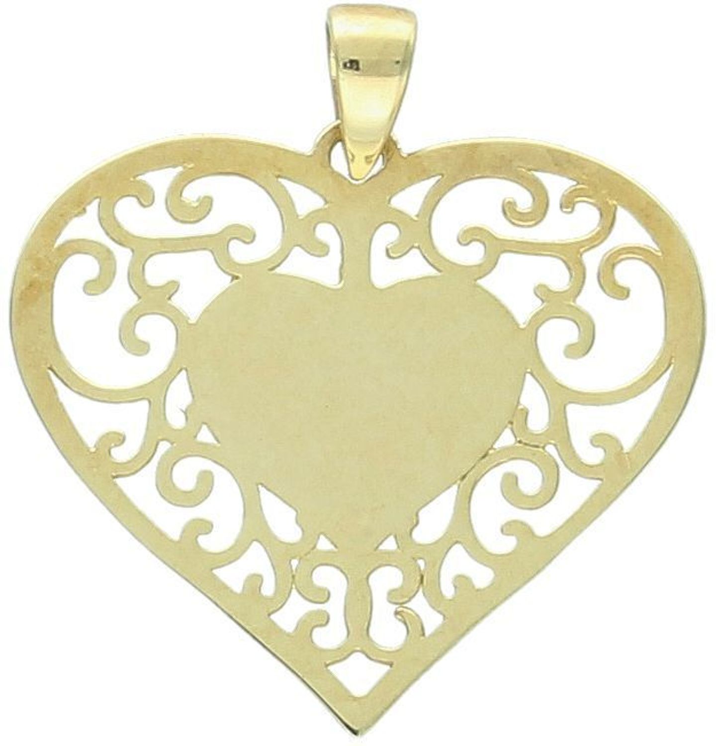 Zawieszka złota serce ażurowe próba 333, DIA-ZAW-1535-333 Elegancka złota zawieszka w kształcie ażurowego serca, wykonana z wysokiej jakości złota próby 333 1.jpg