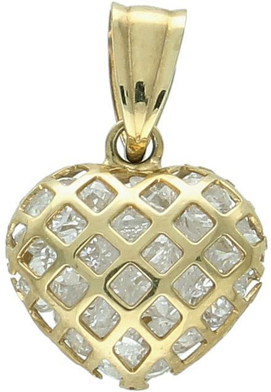 Zawieszka złota serduszko ażurowe z cyrkoniami w środku próba 333, DIA-ZAW-1536-333 Zawieszka złota w kształcie ażurowego serduszka 💖1.jpg