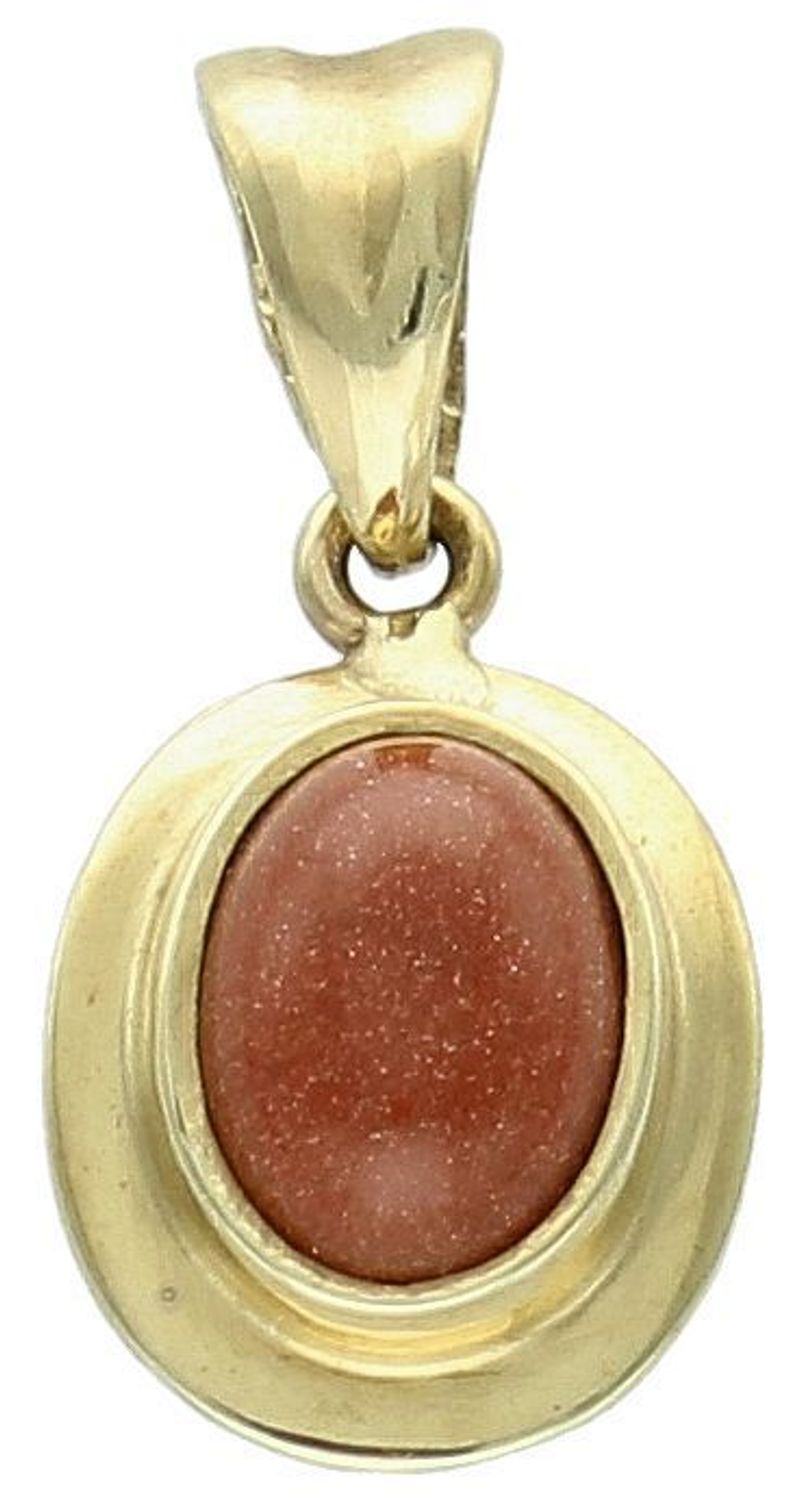 Złota zawieszka z piaskiem pustyni próba 333, DIA-ZAW-1564-333. Zachwycająca zawieszka z wyjątkowym kamieniem piaskiem pustyni, który mieni się tysiącem złotych refleksów. 1.jpg