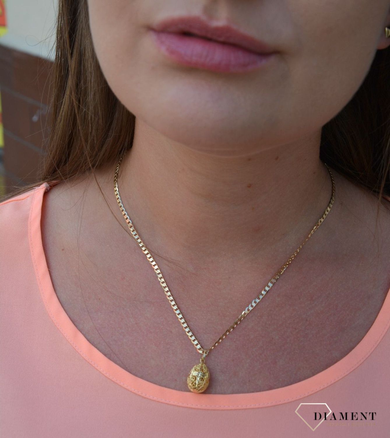 Zawieszka ażurowa kula próby 333 DIA-ZAW-1565-333. Złoty wisiorek w kształcie ażurowej kuli. Wisiorek ten to idealny pomysł na prezent, którym wyjawimy swoje uczucia..jpg