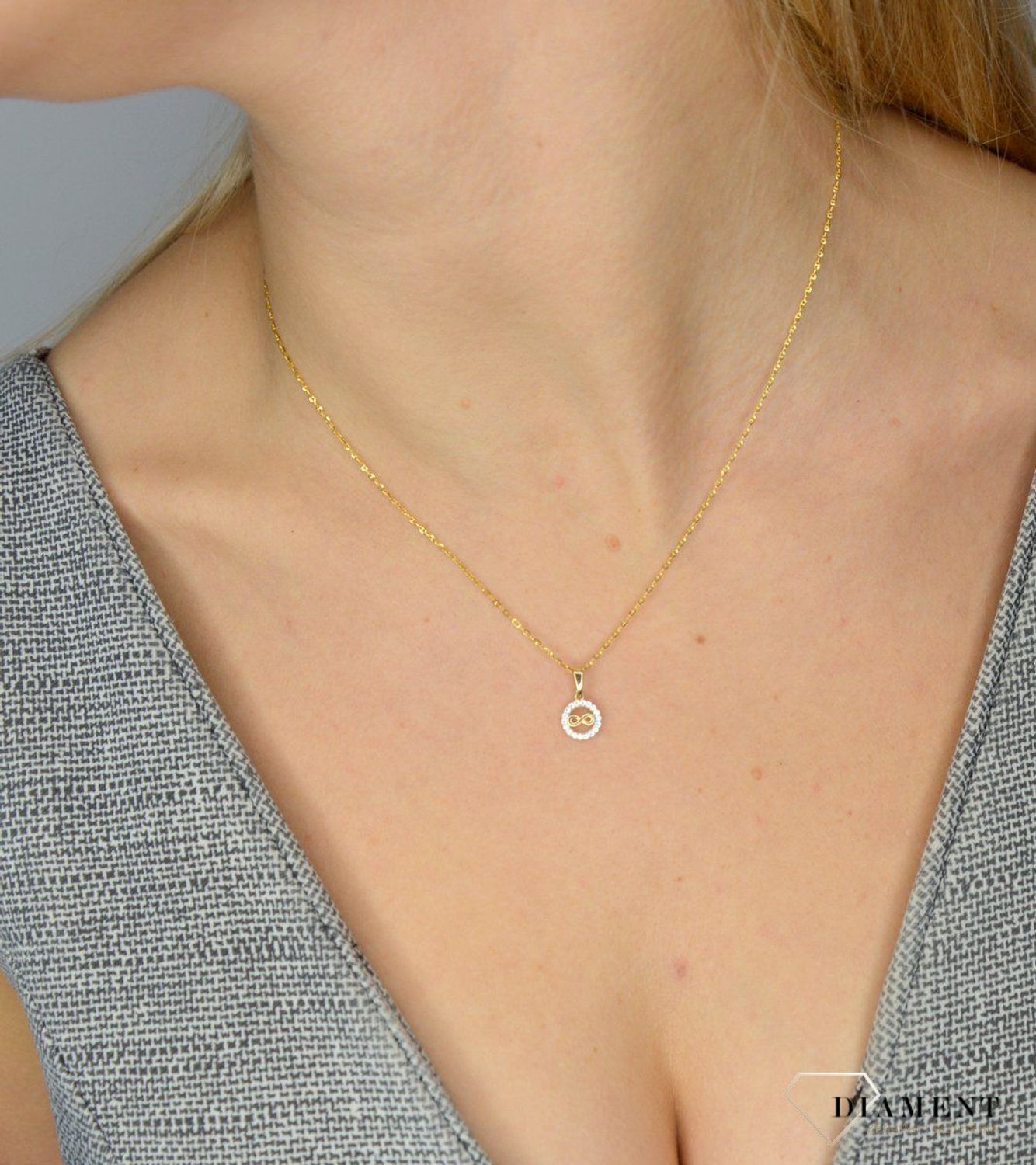 Złota zawieszka celebrytka 585 nieskończoność.jpg