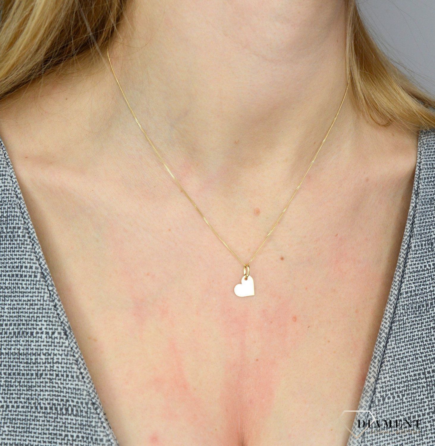 Złota zawieszka 585 blaszka 'Gładkie serce do graweru' DIA-ZAW-1794-585.jpg