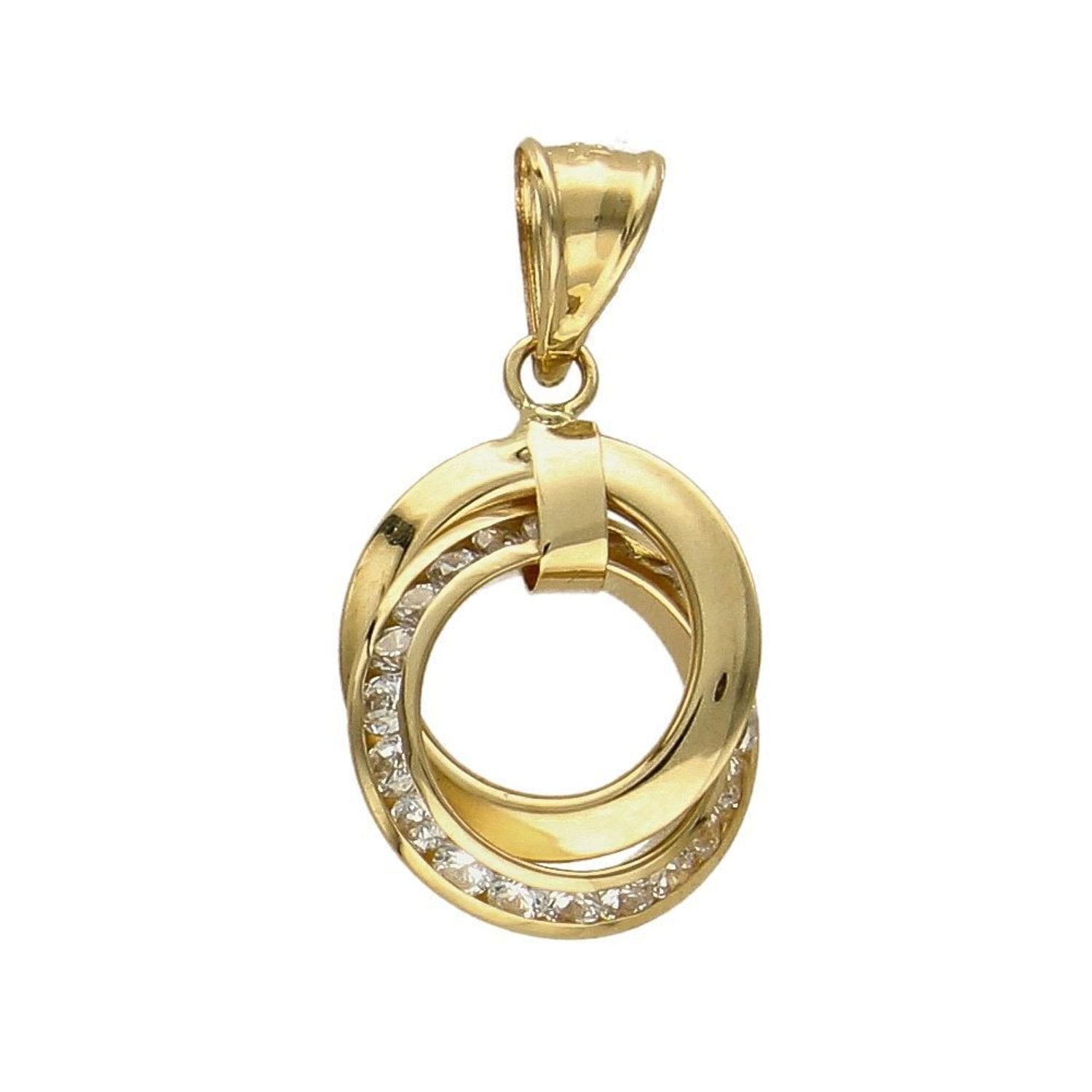 Złota zawieszka 585 kółka z cyrkonią DIA-ZAW-1796-585.jpg