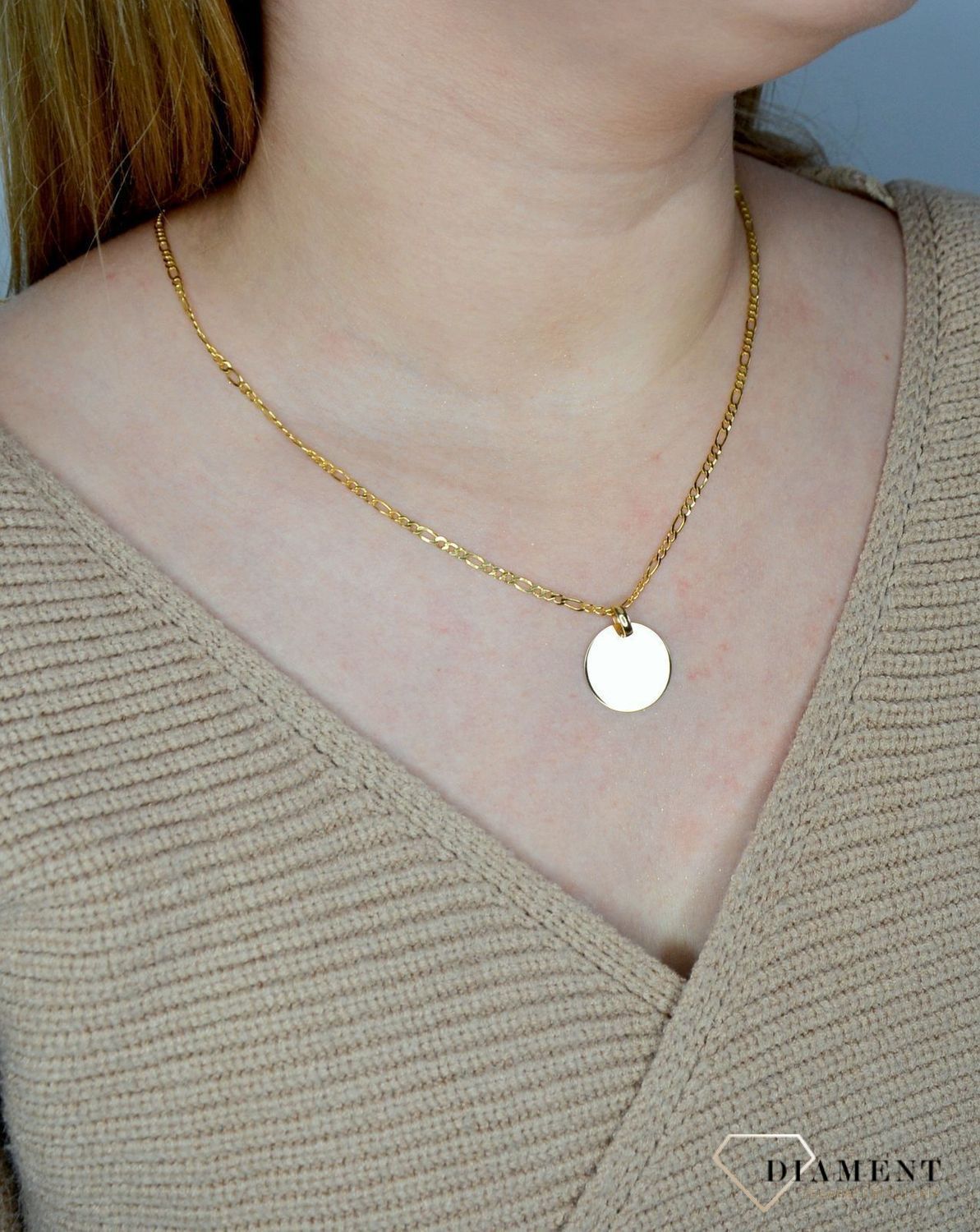 Złota zawieszka 585 gładkie kółko DIA-ZAW-1801-585.jpg