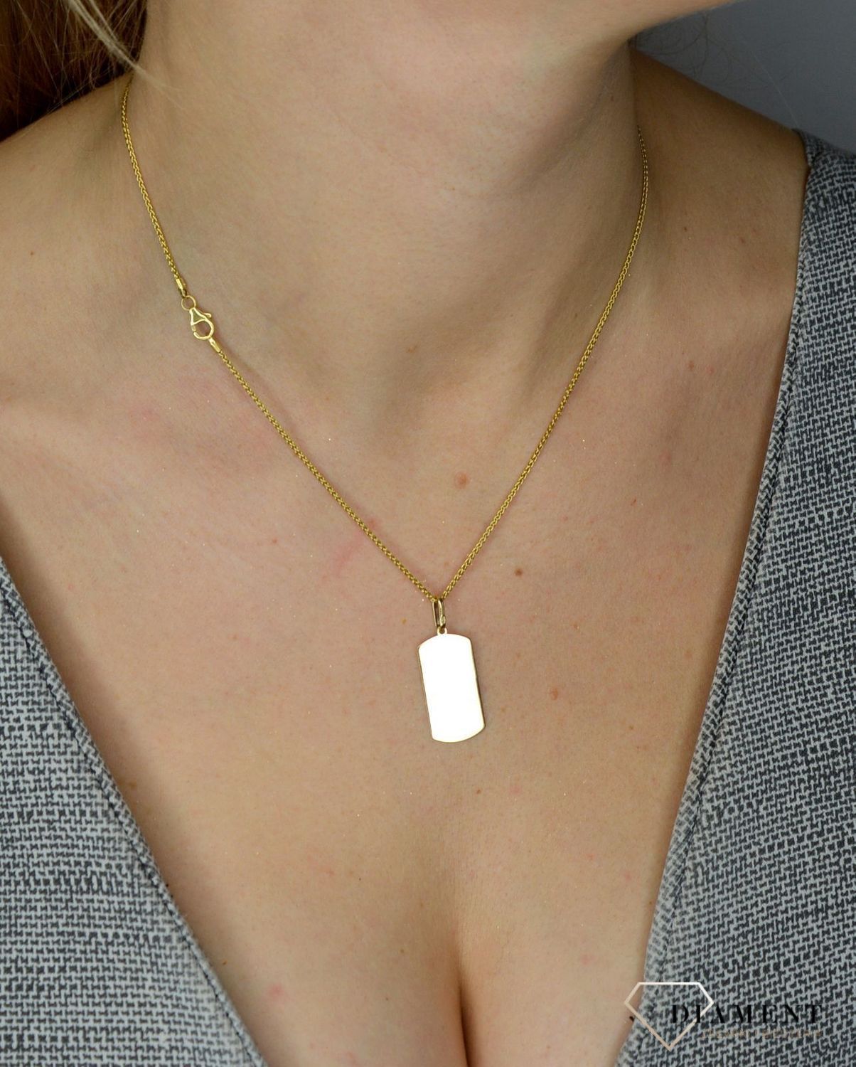 Złota zawieszka 585 gładka blaszka prostokąt DIA-ZAW-1802-585.jpg