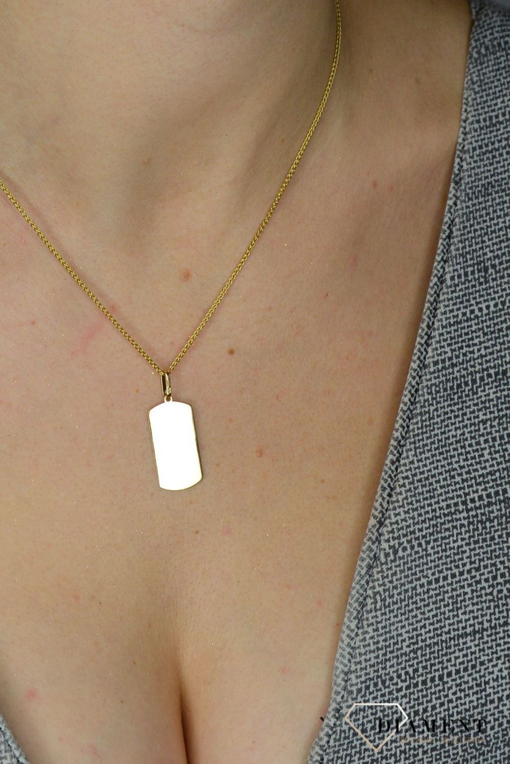 Złota zawieszka 585 gładka blaszka prostokąt DIA-ZAW-1802-585.jpg