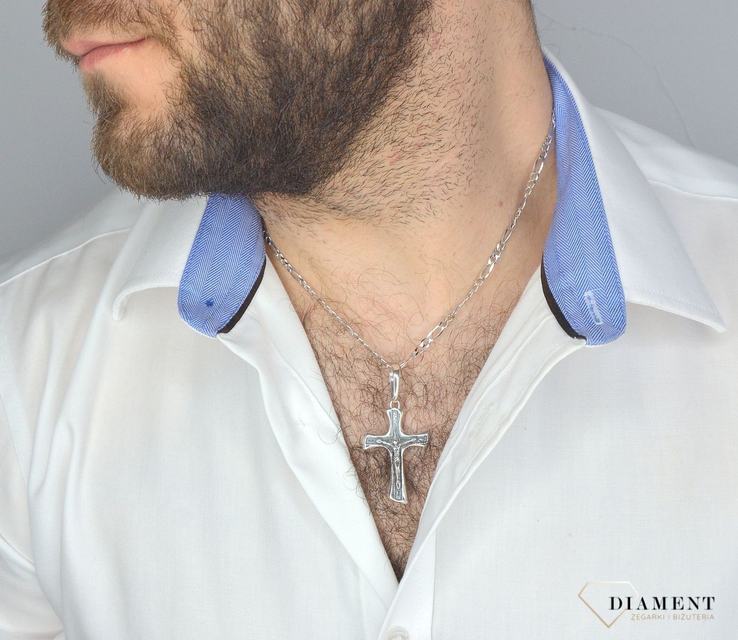 Zawieszka srebrna krzyżyk z wizerunkiem DIA-ZAW-1904-925.jpg