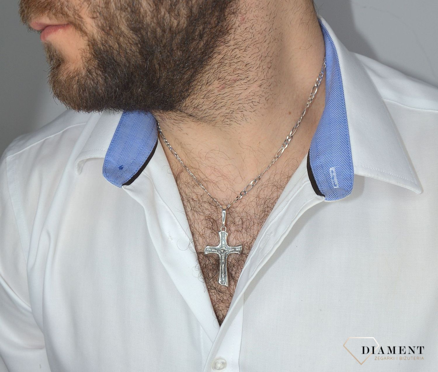 Zawieszka srebrna krzyżyk z wizerunkiem DIA-ZAW-1904-925.jpg