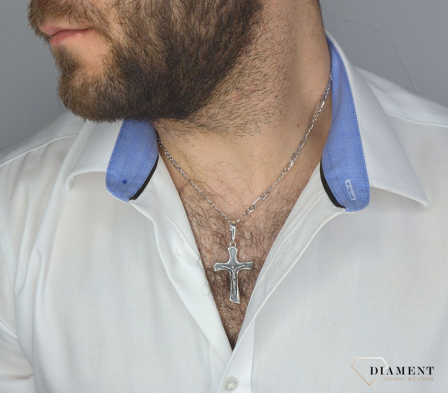 Zawieszka srebrna krzyżyk z wizerunkiem DIA-ZAW-1904-925.jpg