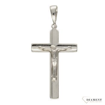 Zawieszka srebrna krzyżyk z Jezusem rodowany 4,2 cm DIA-ZAW-1924-925..jpg