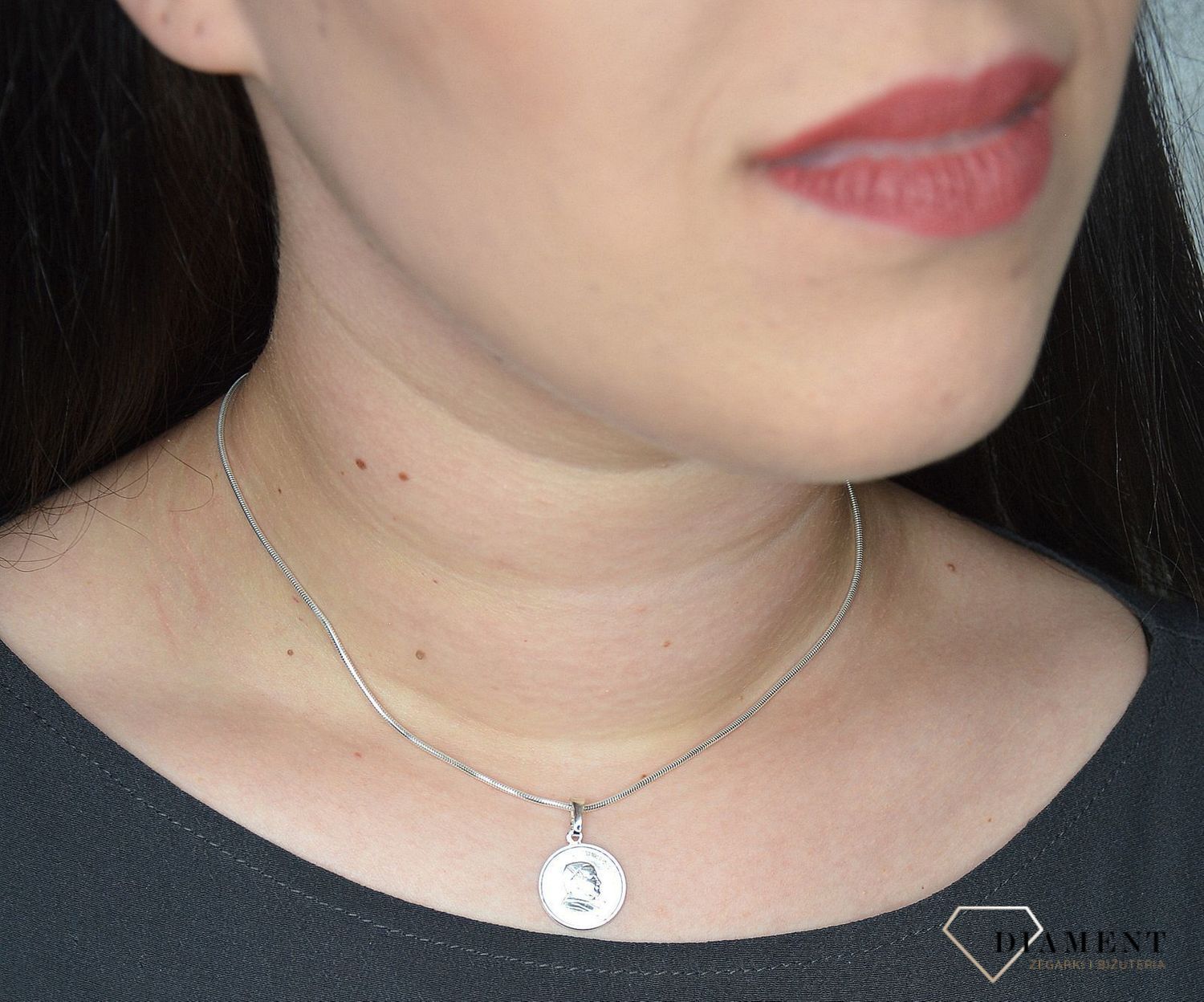 Zawieszka srebrna medalik Jan Paweł II DIA-ZAW-1963-925..jpg