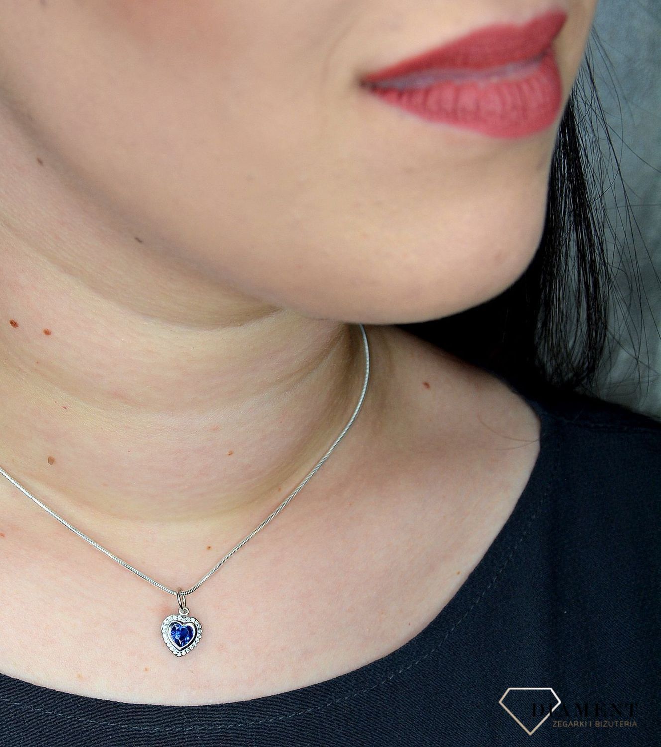 Zawieszka serce z granatową cyrkonia DIA-ZAW-1980-925.jpg