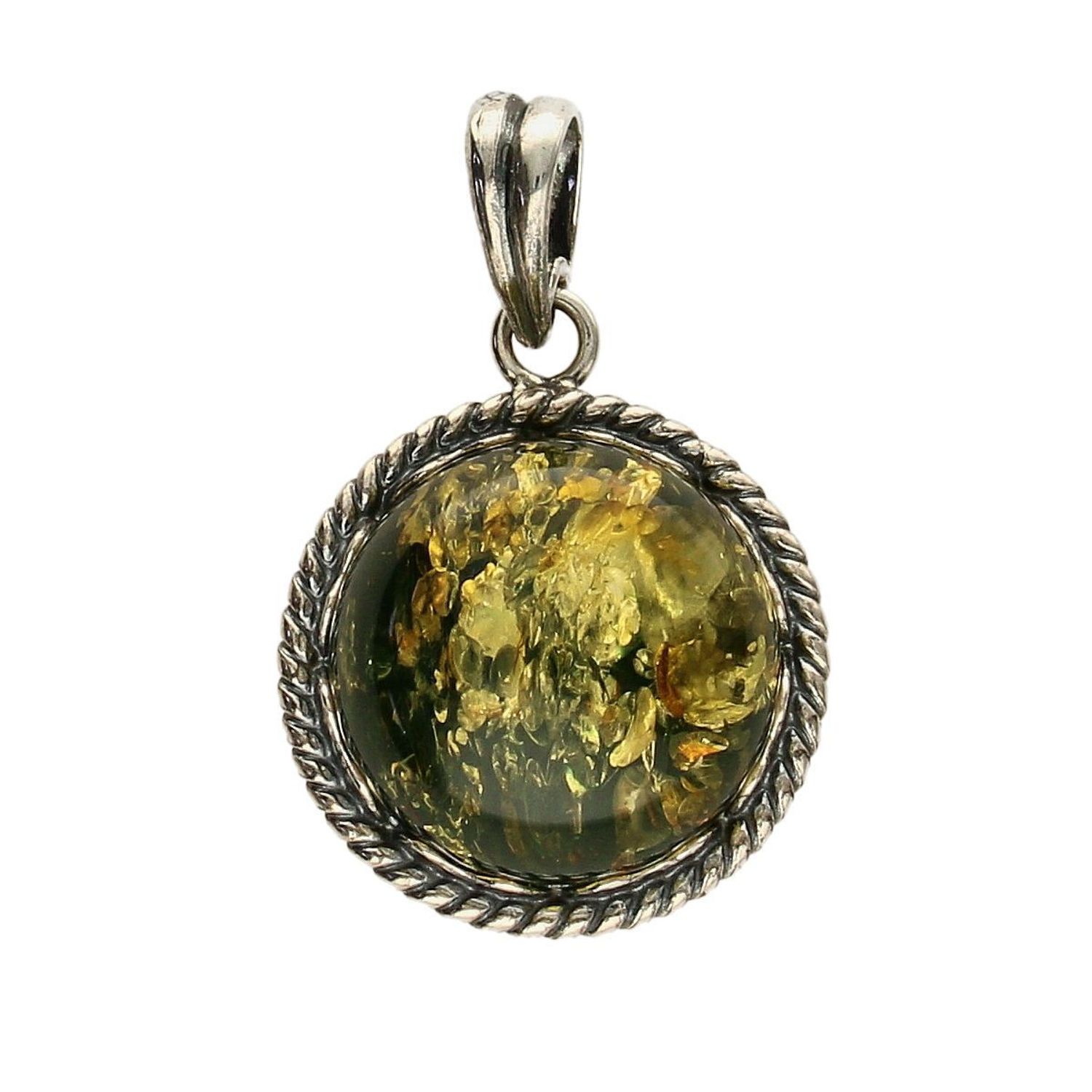 Srebrna zawieszka z zielonym bursztynem DIA-ZAW-2443 to propozycja od sklepu jubilerskiego Diament.jpg