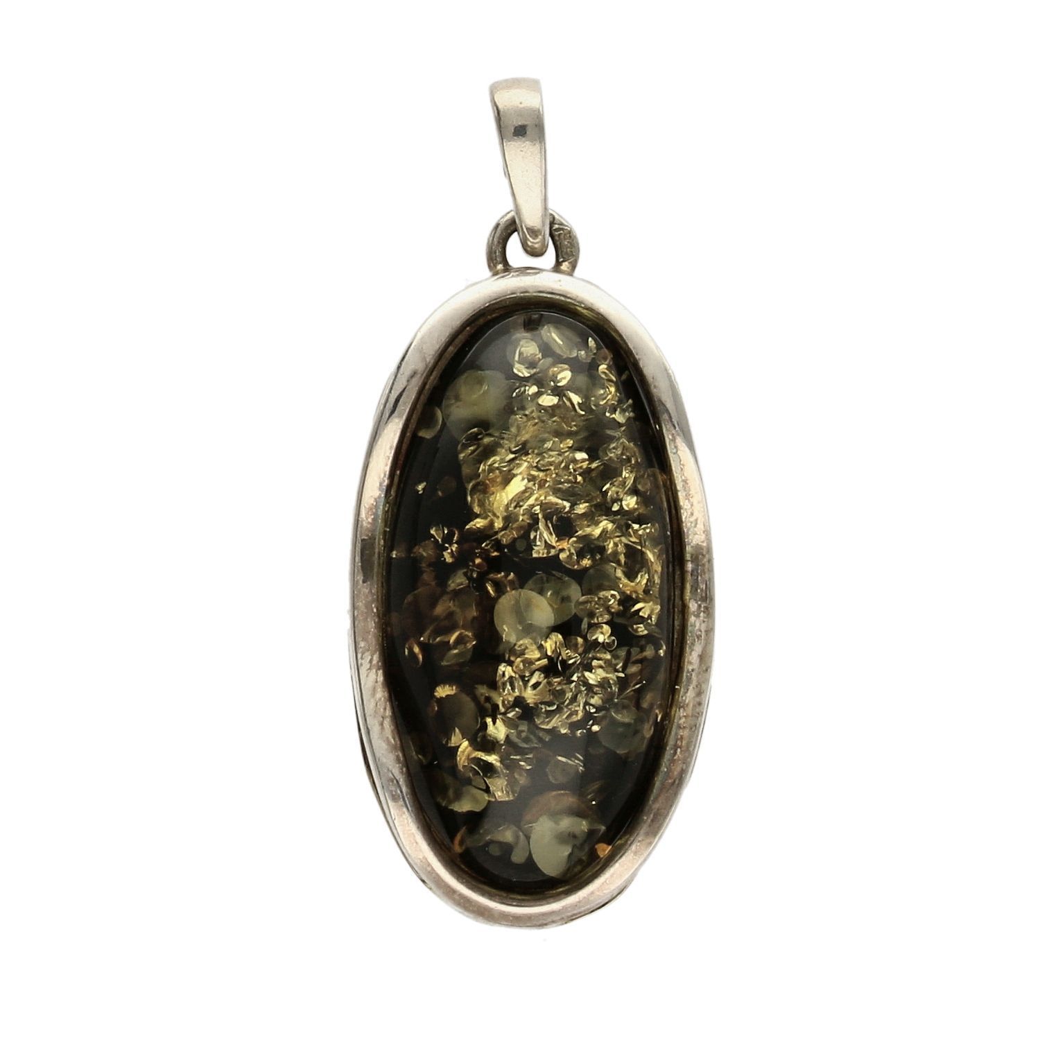 Srebrna zawieszka z bursztynem w zielonym odcieniu DIA-ZAW-2451 to propozycja od sklepu jubilerskiego Diament.jpg