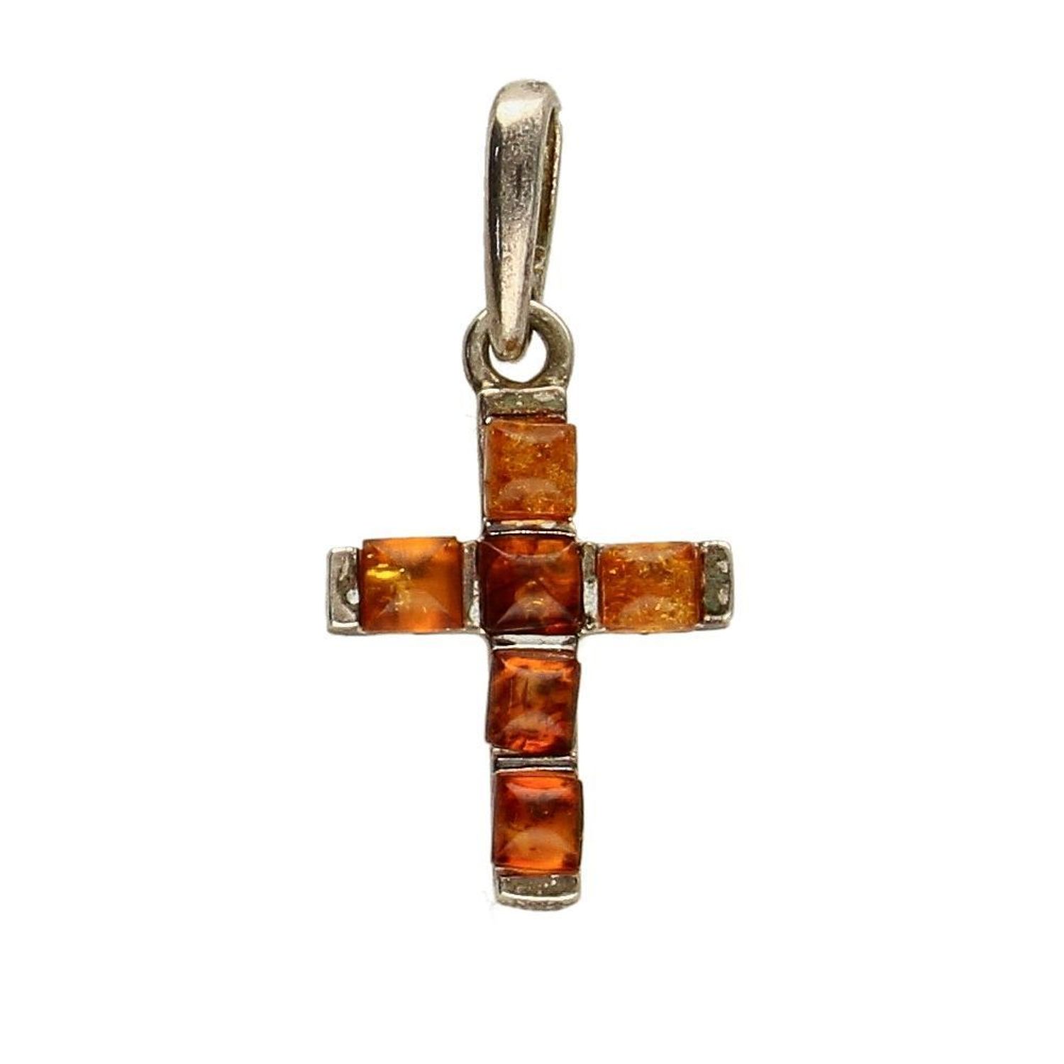 Zawieszka srebrna krzyżyk z bursztynem DIA-ZAW-2455.jpg