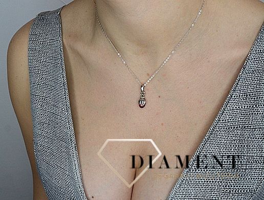 Zawieszka srebrna w kształcie biedronki z bursztynem DIA-ZAW-2467.jpg