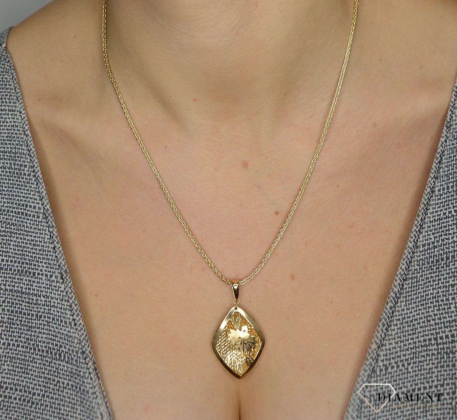 Zawieszka złota 585 romb  DIA-ZAW-2532-585  ✓Złote Naszyjniki Damskie w Sklepie z Biżuterią zegarki-diament.pl.jpg