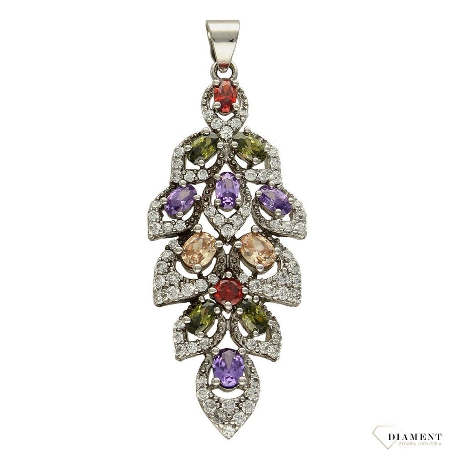 Srebrna zawieszka 925 z kolorowymi cyrkoniami DIA-KLC-2560-925.jpg