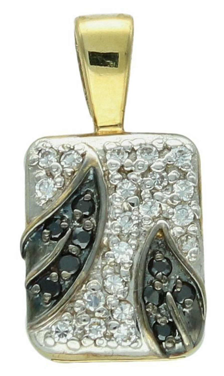 Zawieszka złota prostokątna cyrkonie pr 585, DIA-ZAW-2591-585 Wisiorek został wykonany z wysokiej jakości złota próby 585. Złoto to jeden z najpopularniejszych kruszców, cenione przez kobiety na całym świecie1.jpg