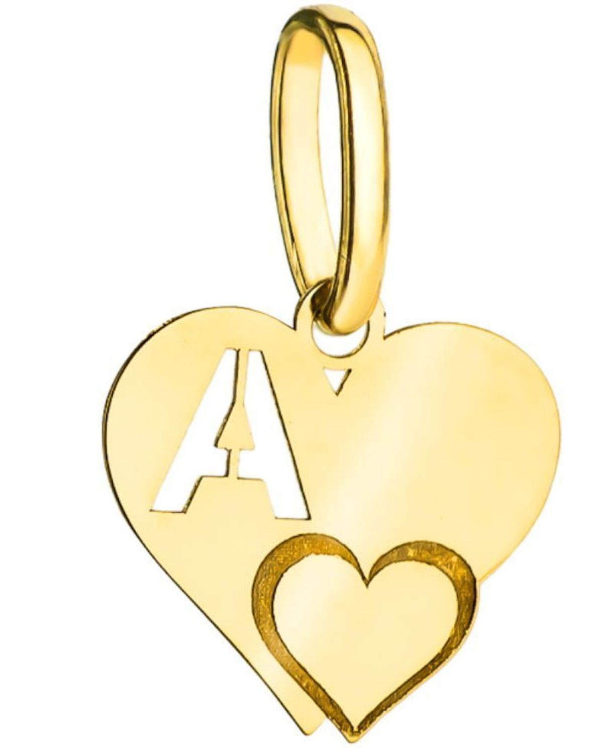 Złota zawieszka 585 serce z literką A DIA-ZAW-2607A-585. Złota zawieszka z motywem literki..jpg