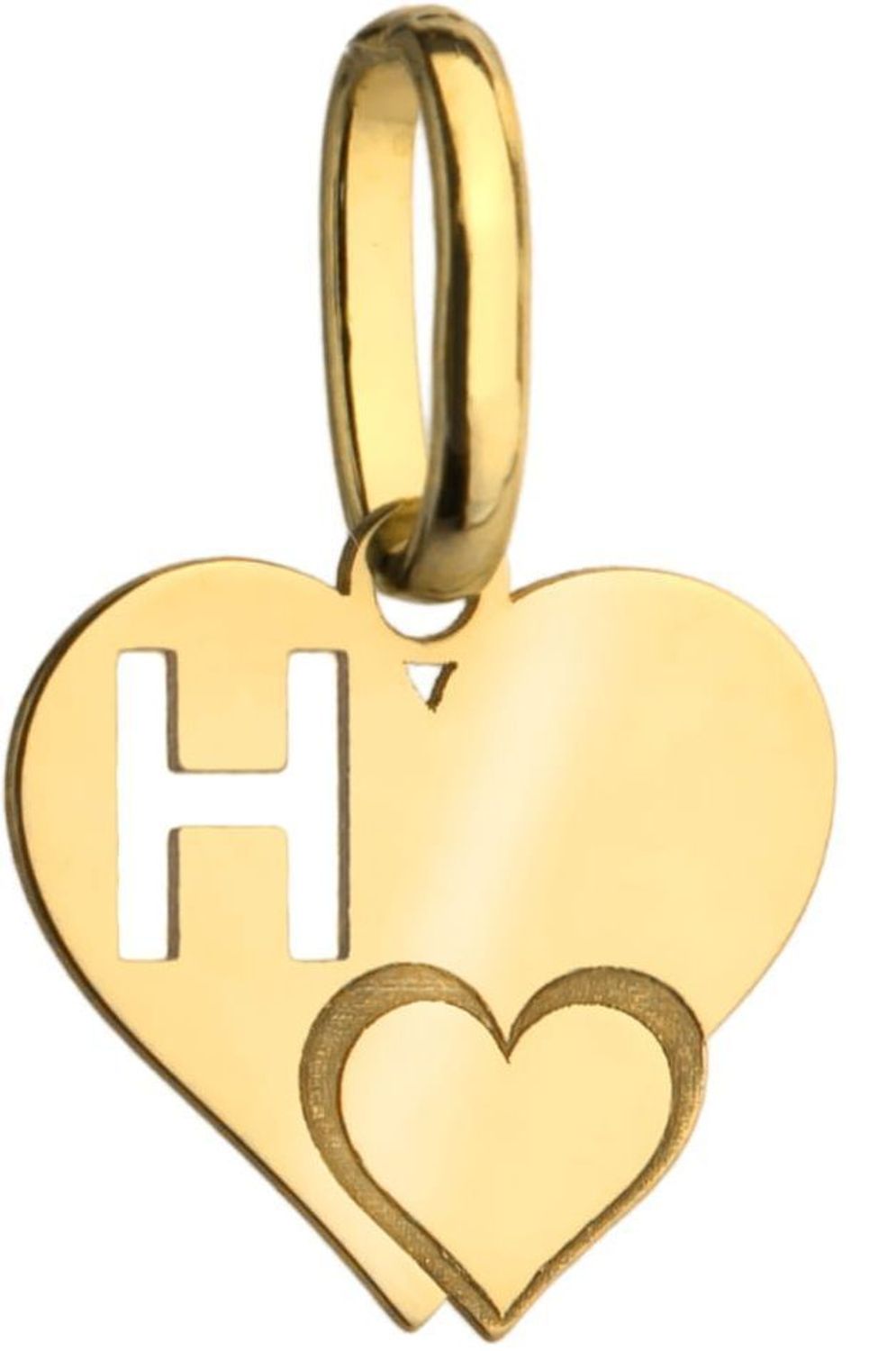 Złota zawieszka damska 585 serce z literką H DIA-ZAW-2607H-585. Piękny, złoty wisiorek.jpg