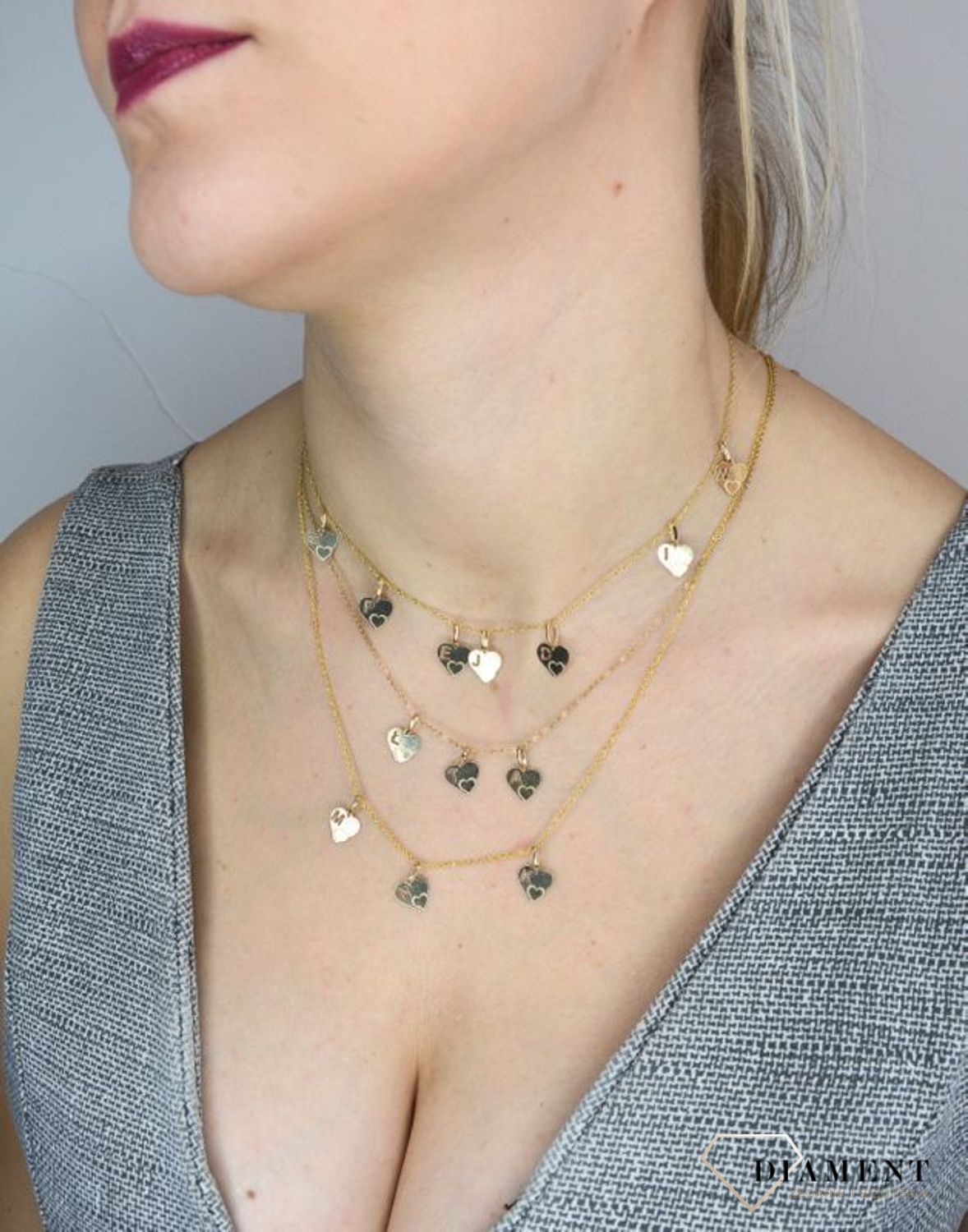 Złota zawieszka 585 serce z literką I DIA-ZAW-2607I-585.jpg