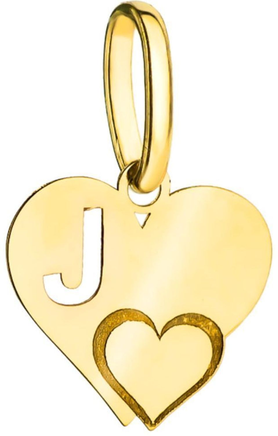Złota zawieszka 585 serce z literką J DIA-ZAW-2607J-585 litera J.jpg