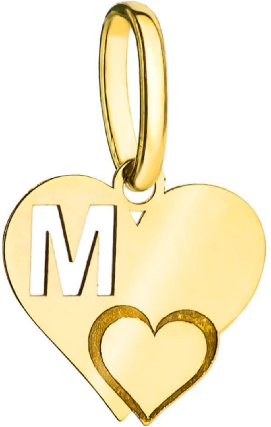 Złota zawieszka litera M 585 serce z literką M DIA-ZAW-2607M-585.jpg