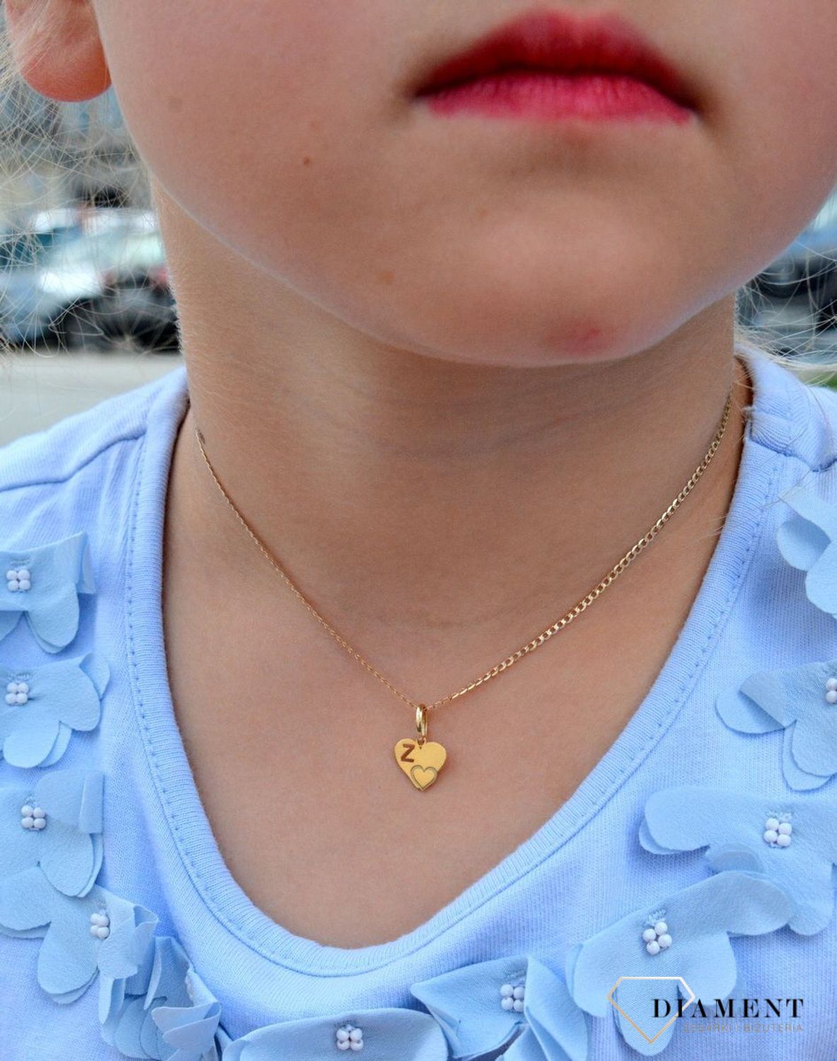 Złota zawieszka 585 serce z literką Z DIA-ZAW-2607Z-585.jpg