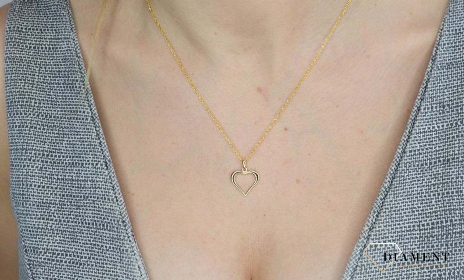 Złota zawieszka 585 kontur serca DIA-ZAW-2609-585.jpg