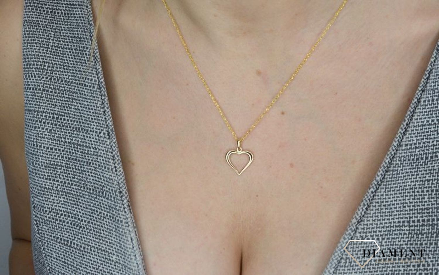 Złota zawieszka 585 kontur serca DIA-ZAW-2609-585.jpg